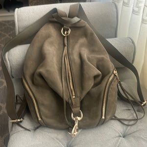 Suede backpack purse